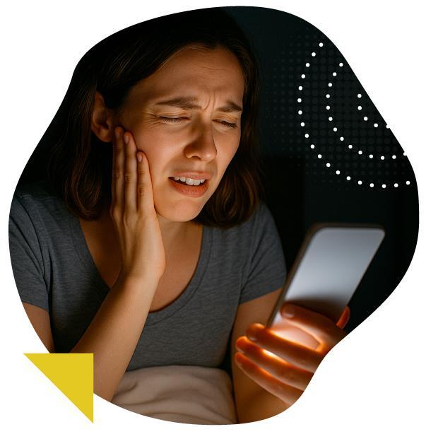 Woman at night in pain